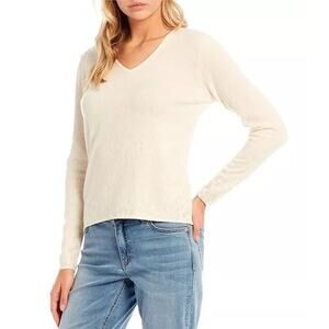 Tommy Bahama Serena Ombre Foil Leopard Print Sweater Cashmere Wool White Gold